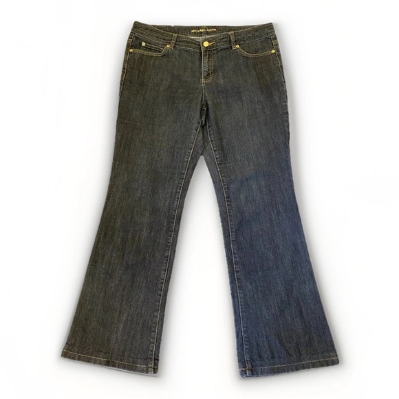 Michael Kors Women's Boot Cut Jeans Mid Rise Blue Denim Stretch Pockets Size 12 - Picture 1 of 12